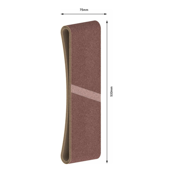 Bande abrasive X440, kit de 3 pièces 75 x 533 mm, 60; 80; 100