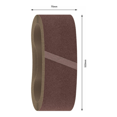 Bande abrasive X440, set de 10 pièces 75 x 533 mm, 150