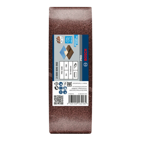 Bande abrasive X440, set de 10 pièces 75 x 533 mm, 80