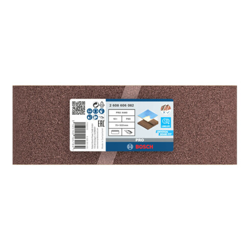 Bande abrasive X440, set de 10 pièces 75 x 533 mm, 80