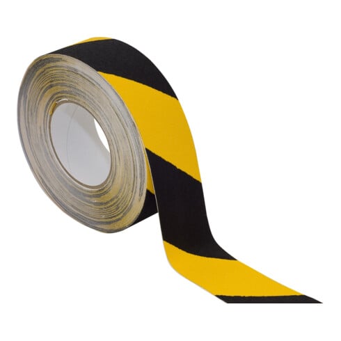 Bande antidérapante en rouleau noir/jaune 50mm longueur 18m