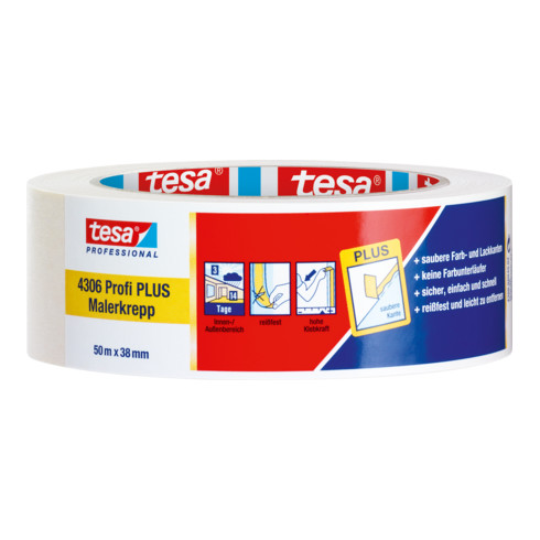 Bande de crêpon de peintre 4306 Profi PLUS légèrement crêpé beige clair L. 50 m