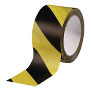 Bande de marquage d'avertissement PVC noir/jaune L. 66 m l. 60 mm Rouleau