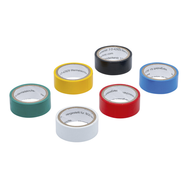 Bandes adhésives multicolore 19 x 3,5 m 6 pièces BGS Do it yourself