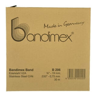 bandimex Bande en acier V2A, 19 mm-3/4", L 30 m