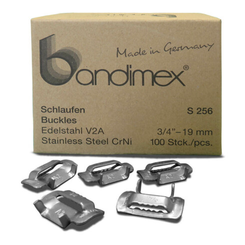bandimex Boucle V2A 12,7 mm-1/2", 100 pièces