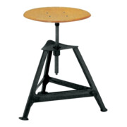 Bandstahl Tabouret pivotant bois assise ronde, RAL 9005 tripode, H 400-600mm assise