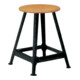 Bandstahlhocker Bois Assise Ronde, RAL 9005 Quatre Pieds, H 550 × I 350 mm-1