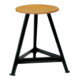 Bandstahlhocker Bois Assise ronde, RAL 9005 Trépied, H 600 × I 350 mm-1