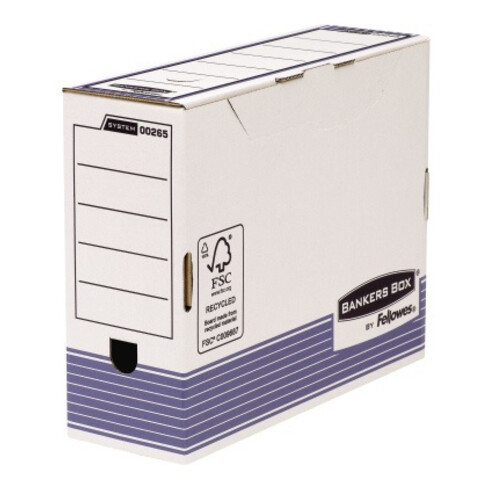 Bankers Box Archivbox R-Kive Prima (80mm) 0026401 weiß/blau