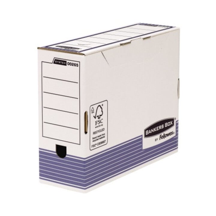 Bankers Box Archivbox R-Kive Prima (80mm) 0026401 weiß/blau