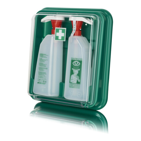 BARIKOS Set de 2 bouteilles de rinçage oculaire mural, 2 bouteilles : 620 ml