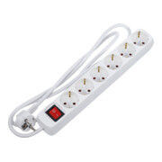 Barre de prises de courant BGS sextuple avec commutateur, cordon de 1,4 m, 3 x 1,5 mm², IP 20-1