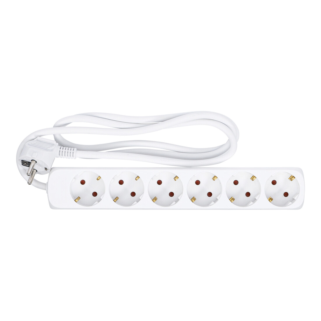 Barre de prises de courant BGS sextuple, cordon de 1,4 m, 3 x 1,5 mm², IP 20