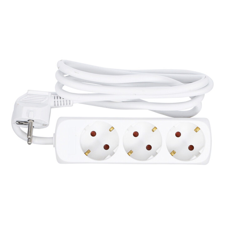 Barre de prises de courant BGS triple, cordon de 1,4 m, 3 x 1,5 mm², IP 20