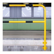 Moravia Arceau de protection en acier pour extérieur noir/jaune 1300 × 2000 mm à fixer au mur-1