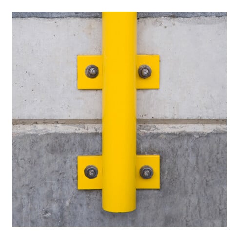 Moravia Arceau de protection en acier pour extérieur noir/jaune 1300 × 2000 mm à fixer au mur