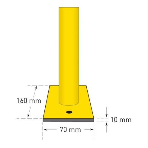 Barre de sécurité en acier Moravia pour l'extérieur noir/jaune 1000 x 2000 mm pour la fixation des chevilles