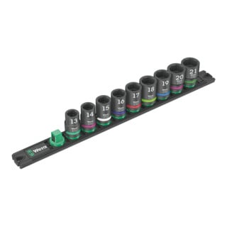 Barre magnétique pour douilles Wera C ImpaPansor 1 Jeu de douilles, 1/2", 9 pièces