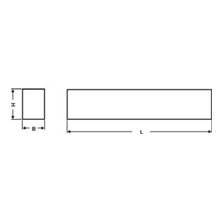 Wilke pièce tournée DIN 4964 forme D rectangulaire HSS-EW9Co10