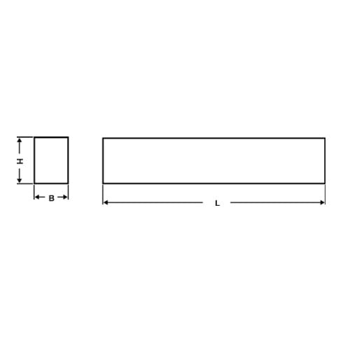 Wilke pièce tournée DIN 4964 forme D rectangulaire HSS-EW9Co10