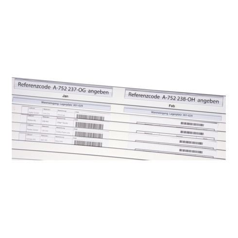 Barres d'affichage autocollantes Eichner pour tableaux de planification de documents