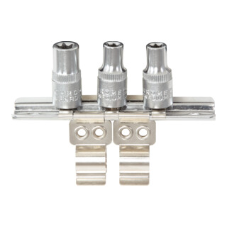 Barrette à clips 1/4" avec support pour 3 douilles KS Tools
