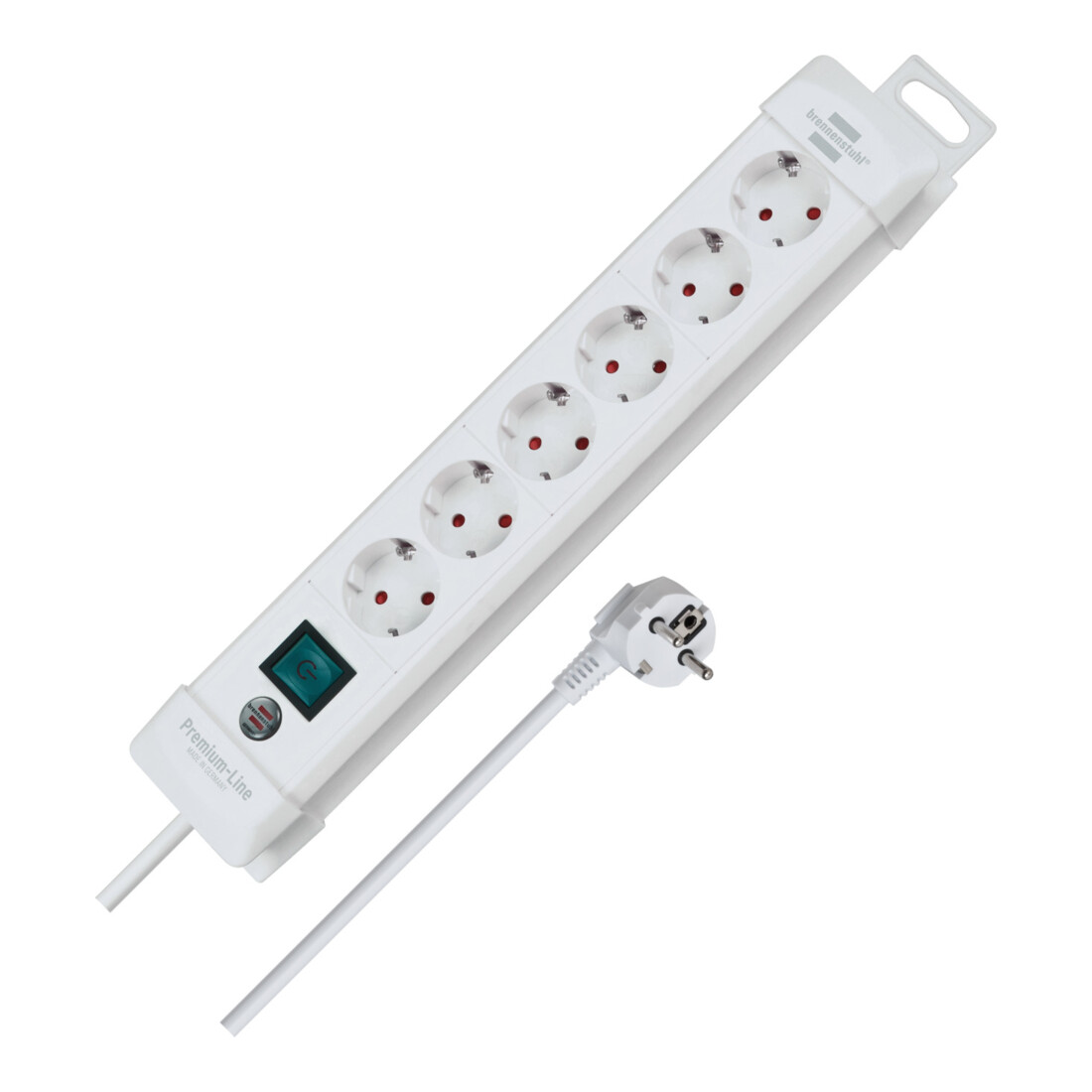 Barrette d'alimentation pour chaise d'incendie 6 voies 1952260100 Premium-Line blanc 3m H05VVV-F 3G1, 1952260100