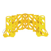 Barrière de sécurité polyéthylène jaune l.600xH1000mm mobile, 16 pièces RUBBERMA