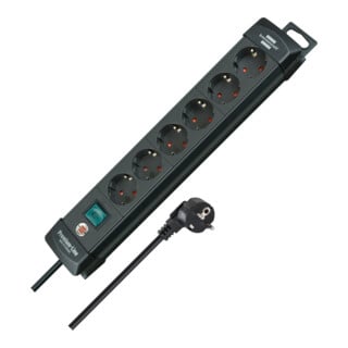 Bâti de prises pour chaises d'incendie 6 voies 1951160100 Premium-Line noir 3m H05VVV-F 3G 1951160100