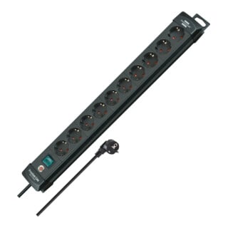 Bâti de prises pour chaises d'incendie décuple 1951100100 Premium-Line noir 3m H05VV-F 3G 1951100100100