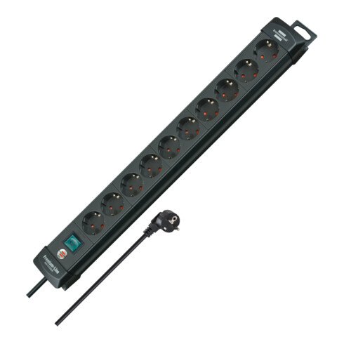 Bâti de prises pour chaises d'incendie décuple 1951100100 Premium-Line noir 3m H05VV-F 3G 1951100100100