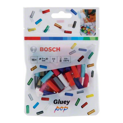 Bâtonnets gluey Bosch 8 couleurs mélangées POP