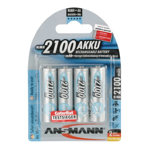 Batterie 2100 mAh 1,2V mono piles NiMH ANSMANN/Blister.