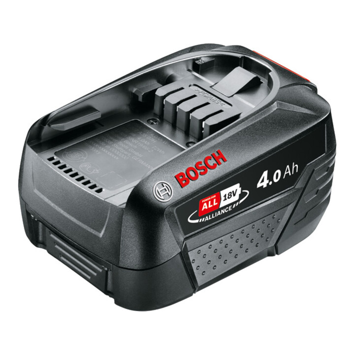 Batterie Bosch 18 Volt lithium-ion PBA 18 Volt, 4,0 Ah W-C, accessoires du système