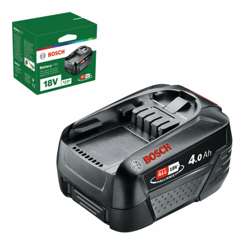 Batterie Bosch 18 Volt lithium-ion PBA 18 Volt, 4,0 Ah W-C, accessoires du système