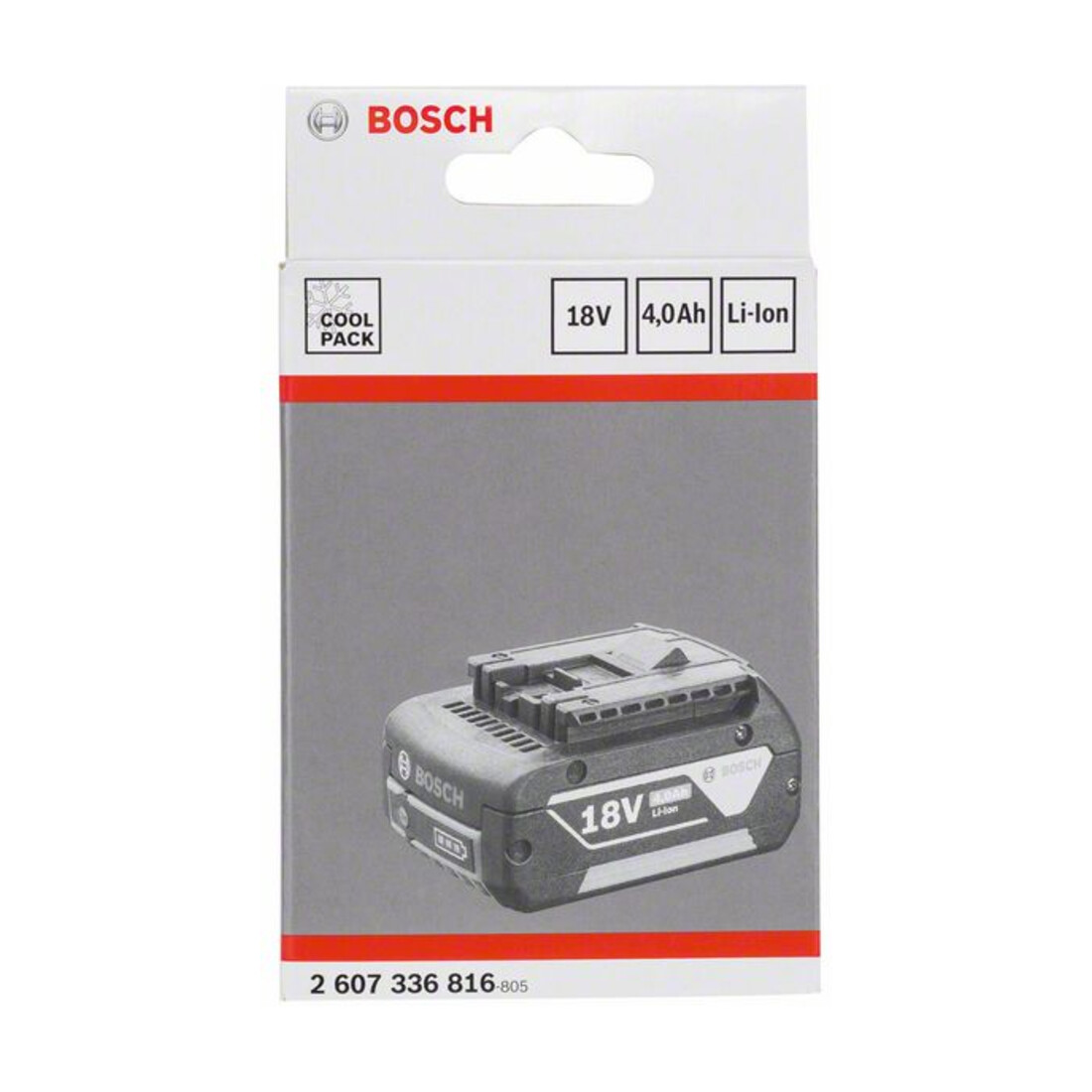 Batterie coulissante Bosch 18 V Heavy Duty (HD) Bosch, 4,0 Ah Li-Ion GBA M-C