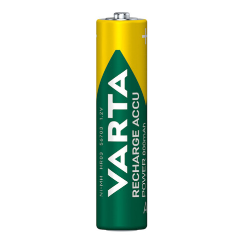 Batterie d´accumulateur 1,2 V 800 mAh R03-AAA-Micro HR03 2 2pces/blister VARTA