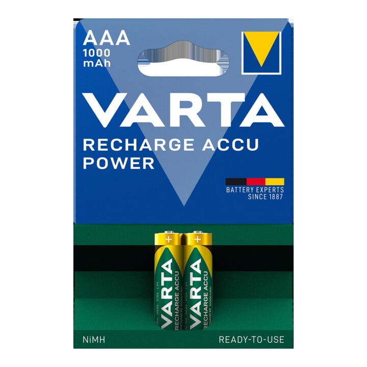 Batterie d´accumulateur 1,2 V 1000 mAh R03-AAA-Micro HR03 2 2pces/blister VARTA