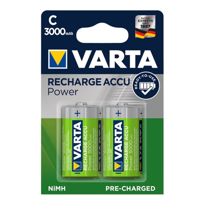 Batterie d´accumulateur 1,2 V 3000 mAh R14-C-Baby HR14 2 2pces/blister VARTA