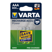 Batterie d´accumulateur 1,2 V 800 mAh R03-AAA-Micro HR03 2 2pces/blister VARTA-1