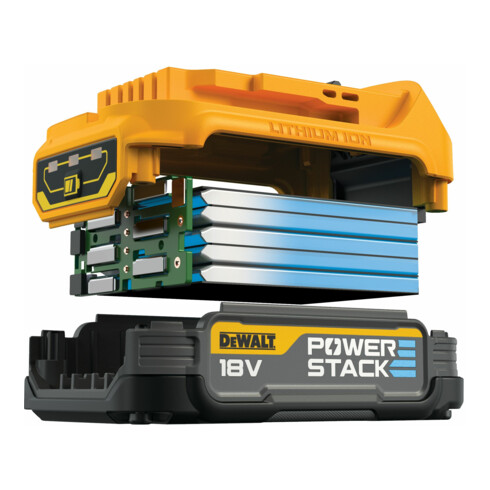 Batterie de rechange DEWALT 18V XR Powerstack, 1,7 Ah avec technologie de batterie Pouch DCBP034-XJ