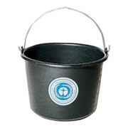 Baueimer 12l m.Kreuzboden schwarz Recycling-Kunststoff