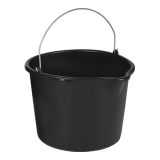 Baueimer 12l m.Tülle schwarz PE