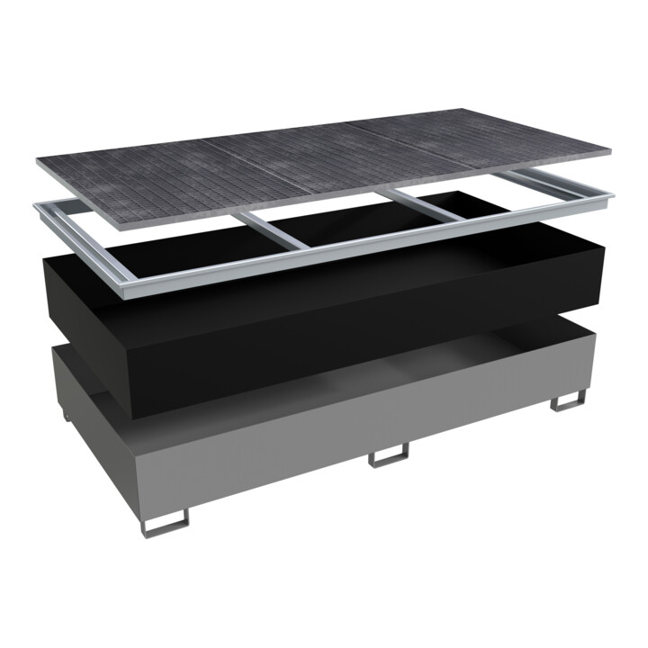 Bauer Südlohn Bac à étagère avec insert PE RW-GR 2700-3 PE, laqué, gris souris