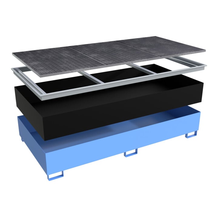 Bauer Südlohn Bac à étagère avec insert PE RW-GR 2700-3 PE, peint, bleu clair
