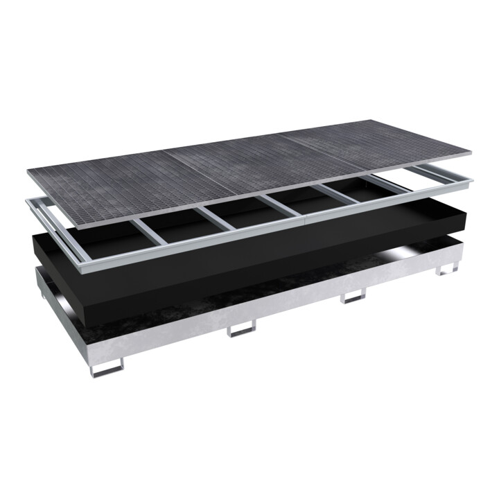 Bauer Südlohn Bac à étagère avec insert PE RW-GR 3300-2 PE, galvanisé à chaud