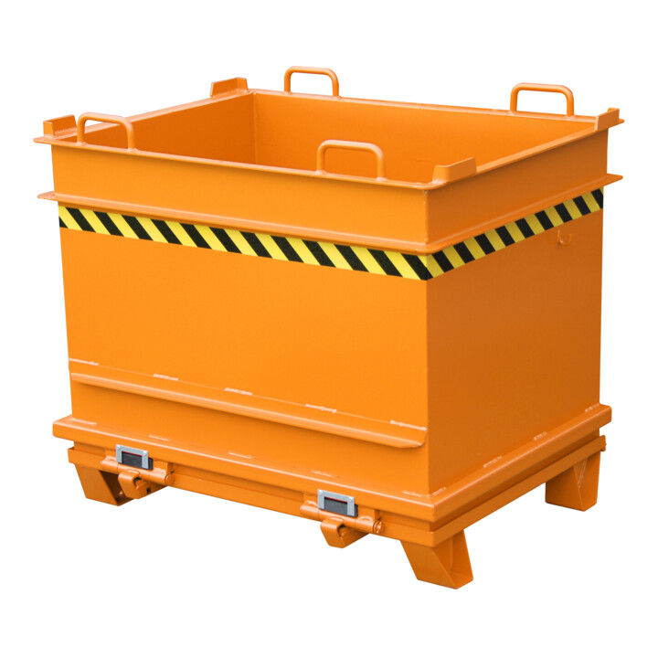 Bauer Südlohn Bac à matériaux BC 1000 (déverrouillage par pince à pierre), peint, orange jaune