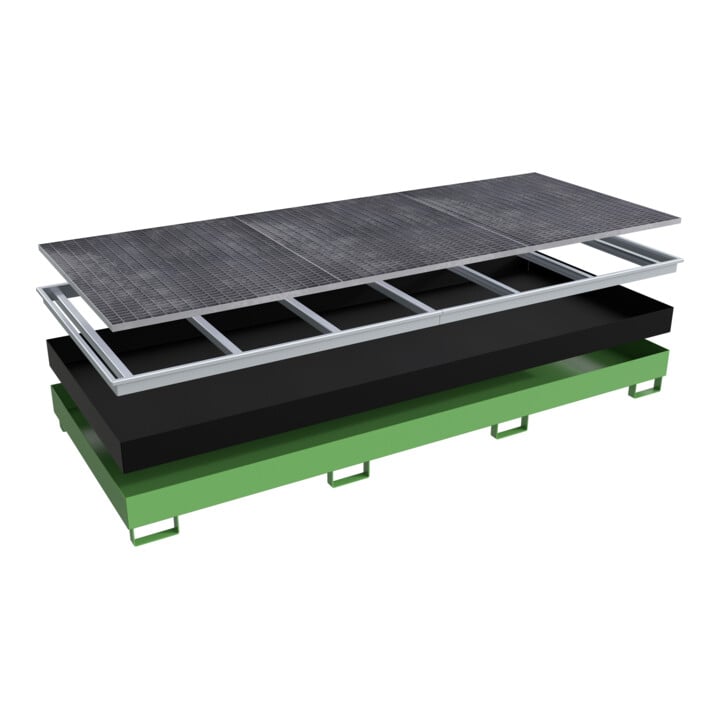 Bauer Südlohn Bac à rayonnage avec insert PE RW-GR 3300-2 PE, peint, vert réséda