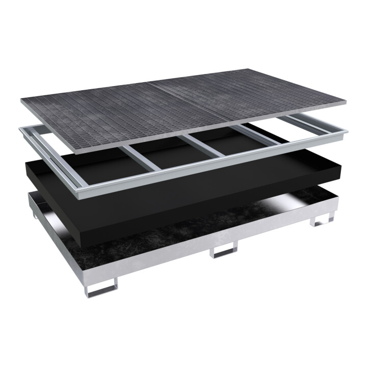 Bauer Südlohn Bac de rangement avec insert PE RW-GR 2200-1 PE, galvanisé à chaud